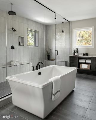 Bathroom, Free Standing Baths, Glass Shower, Interior
