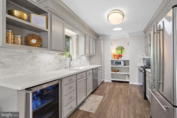 Interior, Kitchen, Stainless Steel Appliances, Wood Texture Flooring