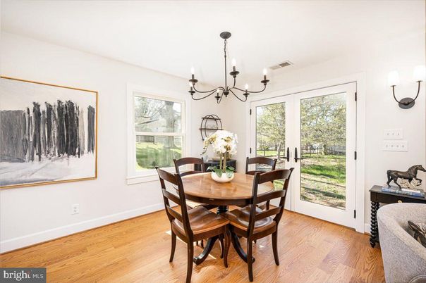 Chandelier, Dining room, Interior, Wood Texture Flooring