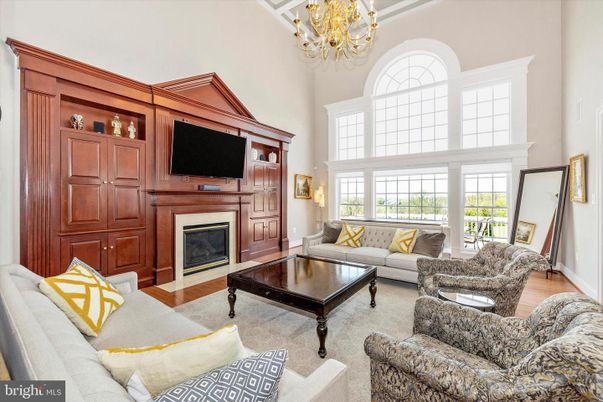 Chandelier, Fireplace, Interior, Living room, Wood Texture Flooring