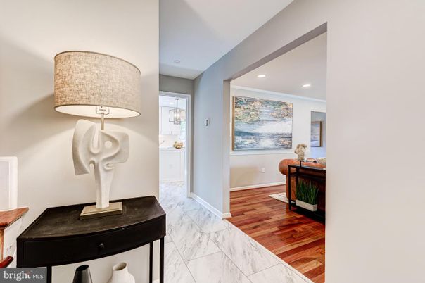 Interior, Marble, Recessed Lighting, Wood Texture Flooring