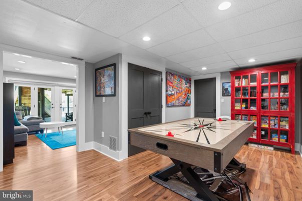 Game Room, Interior, Recessed Lighting, Wood Texture Flooring