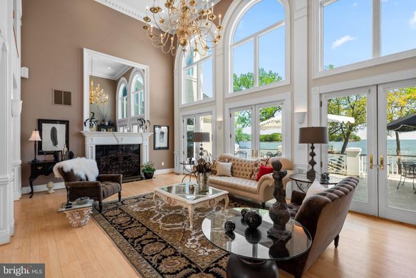 Chandelier, Fireplace, Interior, Living room, Wood Texture Flooring