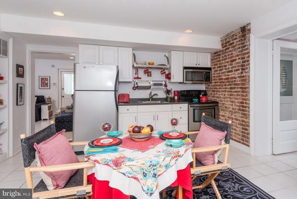 Dining room, Interior, Kitchen, Recessed Lighting, Stainless Steel Appliances, Stone Walls