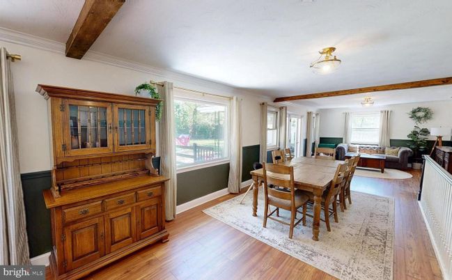 Dining room, Interior, Living room, Wooden Beams, Wood Texture Flooring
