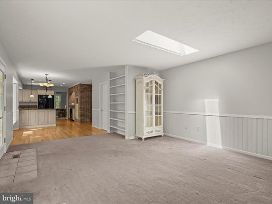 Empty room, Interior, Kitchen, Recessed Lighting, Wood Texture Flooring