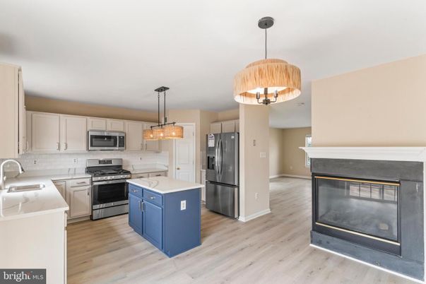 Interior, Kitchen, Pendant Lights, Stainless Steel Appliances, Wood Texture Flooring