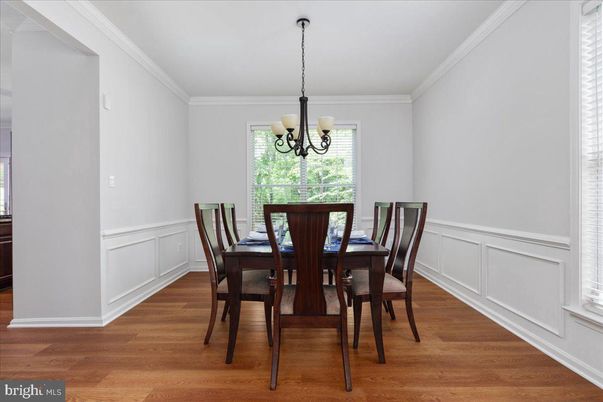Chandelier, Dining room, Interior, Wood Texture Flooring
