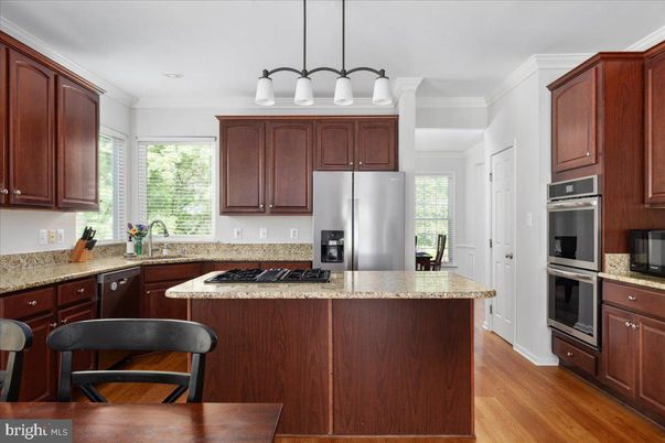 Interior, Kitchen, Pendant Lights, Stainless Steel Appliances, Wood Texture Flooring