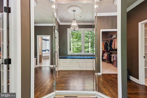 Chandelier, Interior, Walk-in Closets, Wood Texture Flooring
