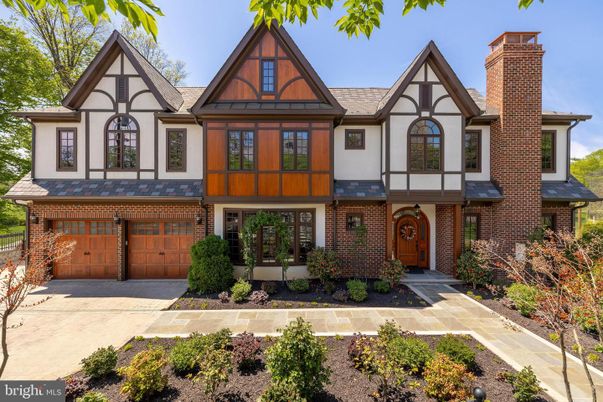 Attached, Exterior, Facade, Brick Facade, Tudor Revival