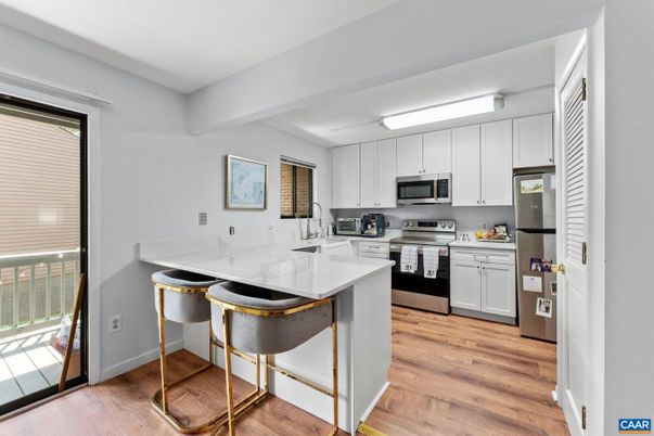 Interior, Kitchen, Stainless Steel Appliances, Wood Texture Flooring
