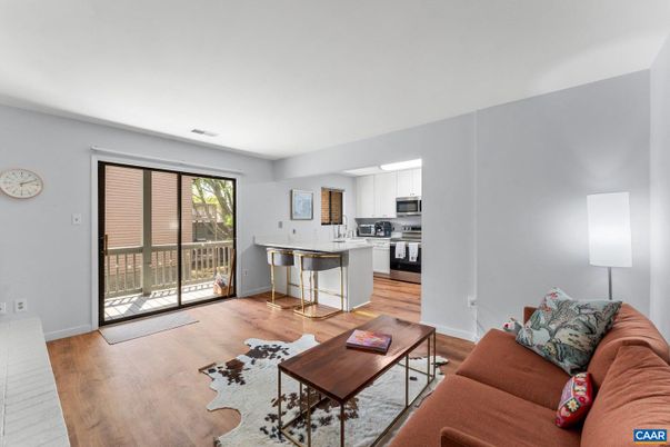 Interior, Kitchen, Living room, Stainless Steel Appliances, Wood Texture Flooring