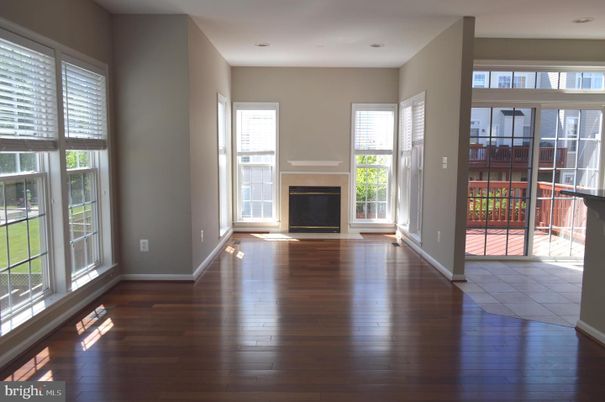 Empty room, Fireplace, Interior, Recessed Lighting, Wood Texture Flooring