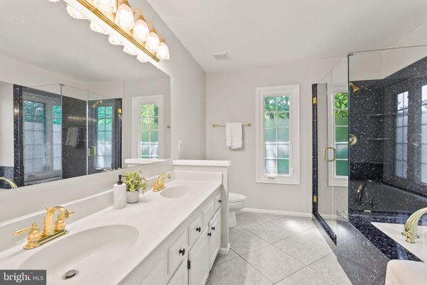 Bathroom, Dual Sink Vanities, Glass Shower, Interior
