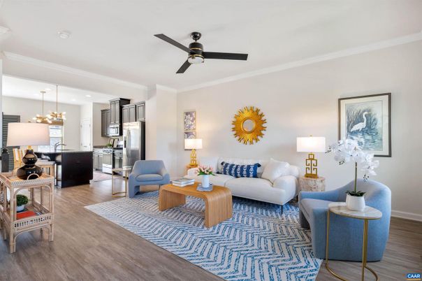 Interior, Kitchen, Living room, Pendant Lights, Recessed Lighting, Stainless Steel Appliances, Wood Texture Flooring