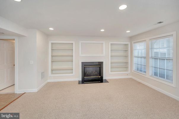 Empty room, Fireplace, Interior, Recessed Lighting