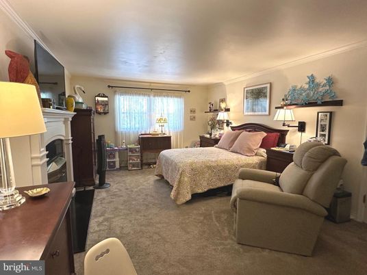 Bedroom, Fireplace, Interior