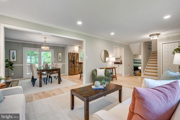 Dining room, Interior, Kitchen, Living room, Pendant Lights, Recessed Lighting, Wood Texture Flooring