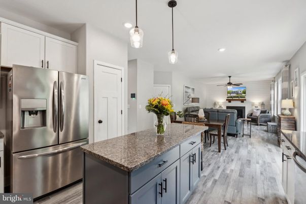 Dining room, Interior, Kitchen, Living room, Pendant Lights, Recessed Lighting, Stainless Steel Appliances, Wood Texture Flooring