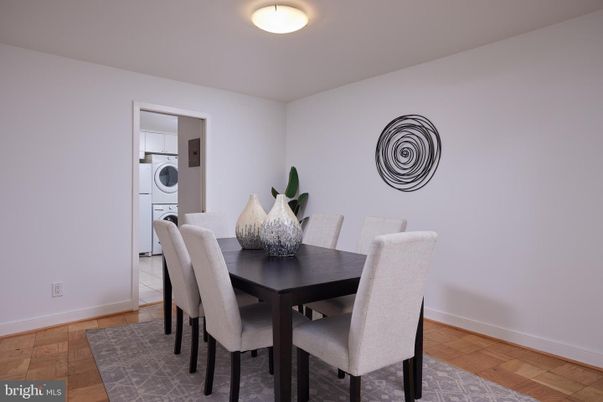 Dining room, Interior, Washer, Wood Texture Flooring