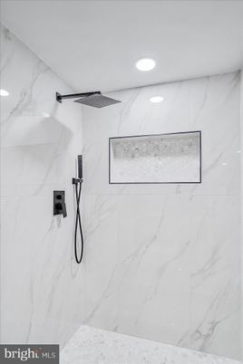 Bathroom, Interior, Marble Walls, Recessed Lighting