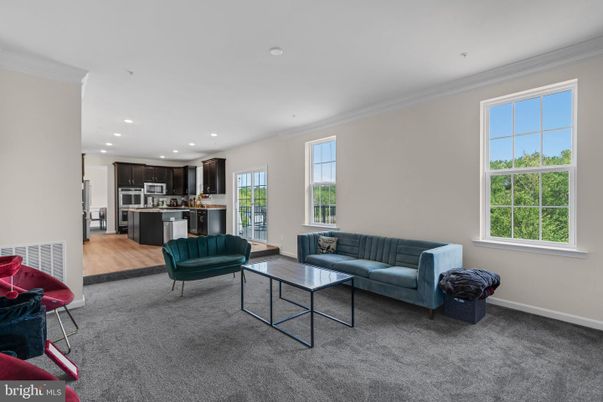 Interior, Kitchen, Living room, Recessed Lighting, Stainless Steel Appliances, Wood Texture Flooring