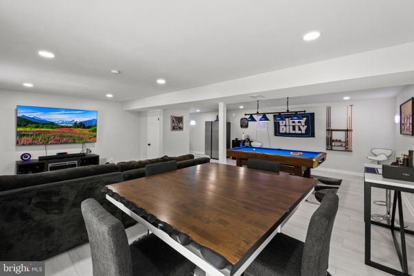 Billiard Table, Dining room, Game Room, Interior, Living room, Pendant Lights, Recessed Lighting