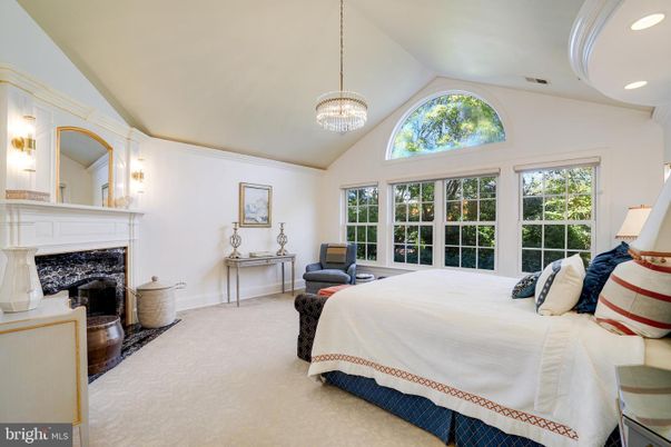 Bedroom, Fireplace, Interior, Pendant Lights, Recessed Lighting
