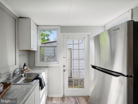 Interior, Kitchen, Stainless Steel Appliances, Wood Texture Flooring