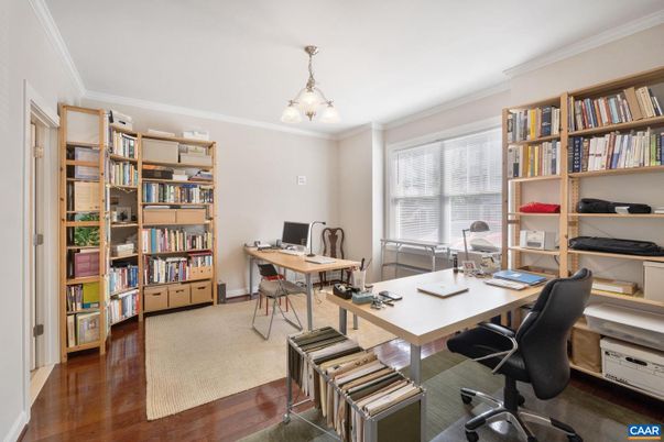 Home Office, Interior, Pendant Lights, Wood Texture Flooring