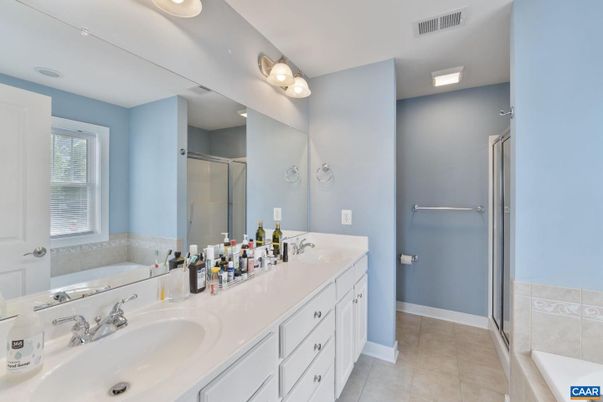 Bathroom, Dual Sink Vanities, Glass Shower, Interior