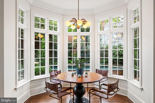 Dining room, Interior, Pendant Lights, Sun Room, Wood Texture Flooring