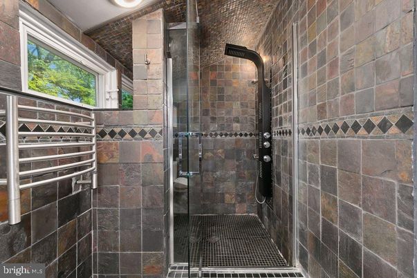 Bathroom, Glass Shower, Interior, Stone Walls