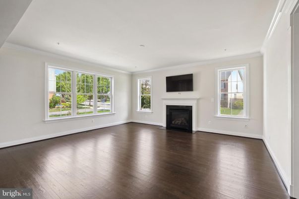 Empty room, Fireplace, Interior, Recessed Lighting, Wood Texture Flooring