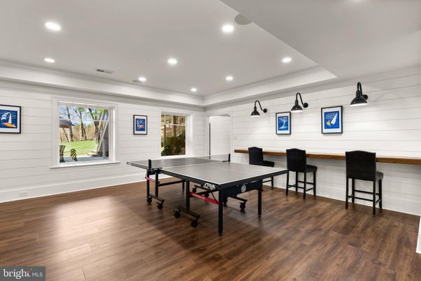 Game Room, Interior, Recessed Lighting, Wood Texture Flooring