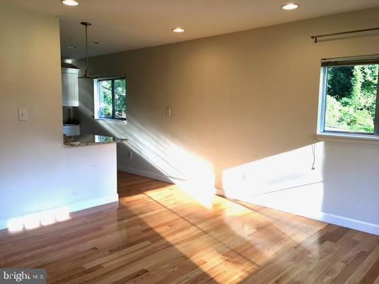 Empty room, Interior, Pendant Lights, Recessed Lighting, Wood Texture Flooring