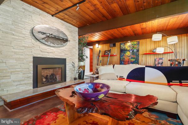 Fireplace, Interior, Living room, Stone Walls, Wooden Beams, Wooden Ceilings, Wood Texture Flooring