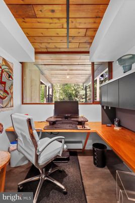 Home Office, Interior, Wooden Ceilings, Wood Texture Flooring