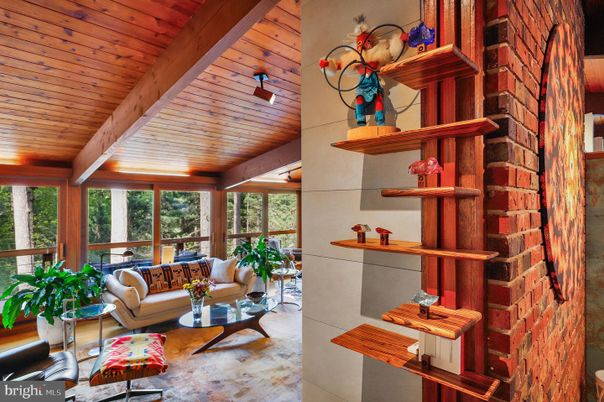 Interior, Living room, Stone Walls, Wooden Ceilings