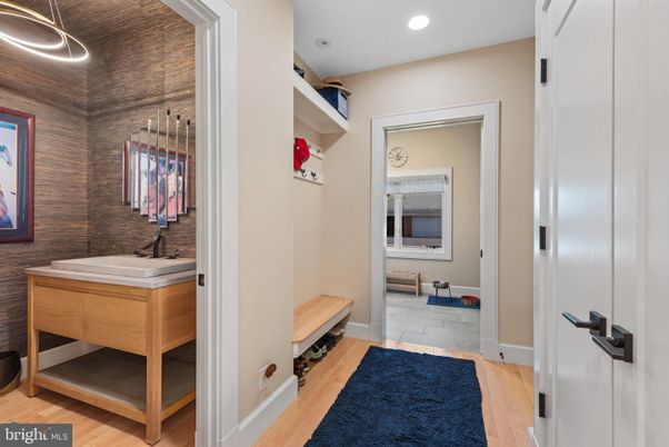 Bathroom, Interior, Recessed Lighting, Wood Texture Flooring