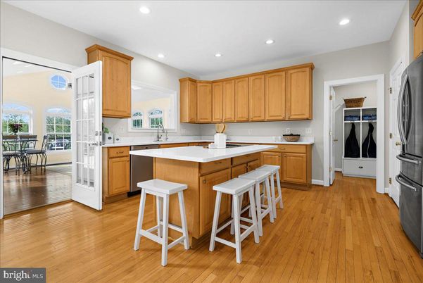 Dining room, Interior, Kitchen, Recessed Lighting, Wood Texture Flooring