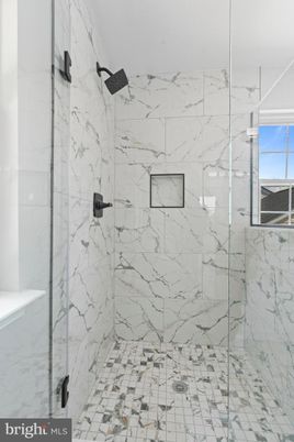 Bathroom, Glass Shower, Interior, Marble Walls