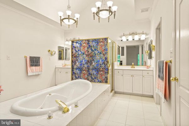 Bathroom, Chandelier, Dual Sink Vanities, Interior