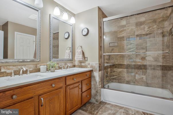 Bathroom, Dual Sink Vanities, Glass Shower, Interior