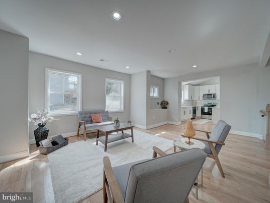 Interior, Kitchen, Living room, Recessed Lighting, Stainless Steel Appliances, Wood Texture Flooring