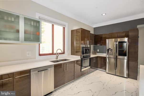 Interior, Kitchen, Marble, Recessed Lighting, Stainless Steel Appliances