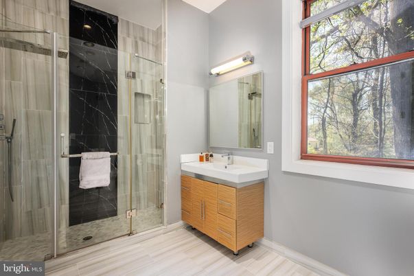 Bathroom, Glass Shower, Interior, Marble Walls