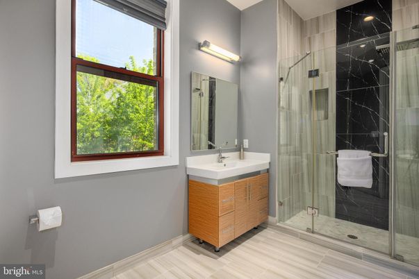 Bathroom, Glass Shower, Interior, Marble Walls
