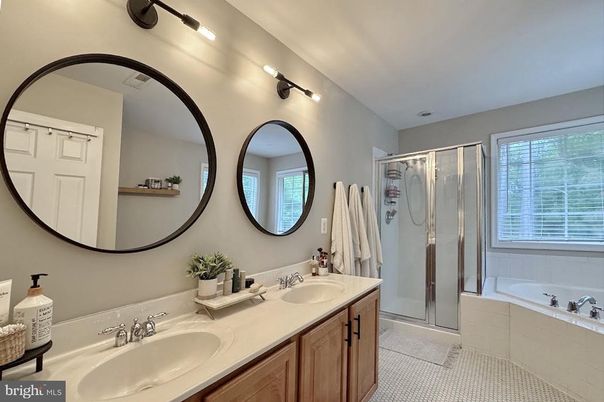 Bathroom, Dual Sink Vanities, Glass Shower, Interior